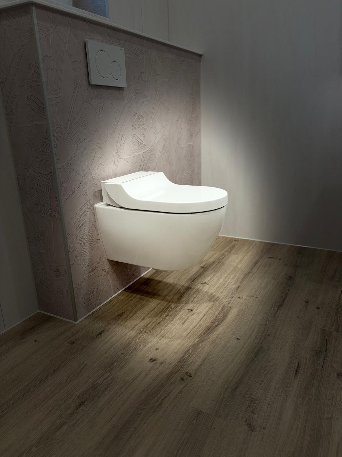Dusch-WC vor einer fugenlosen Wand